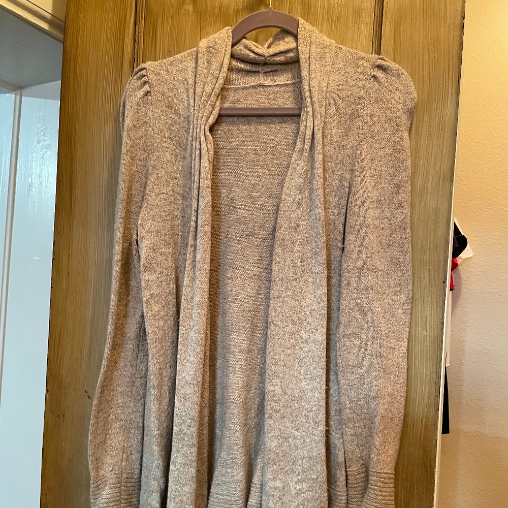 Long wool tan cardigan
